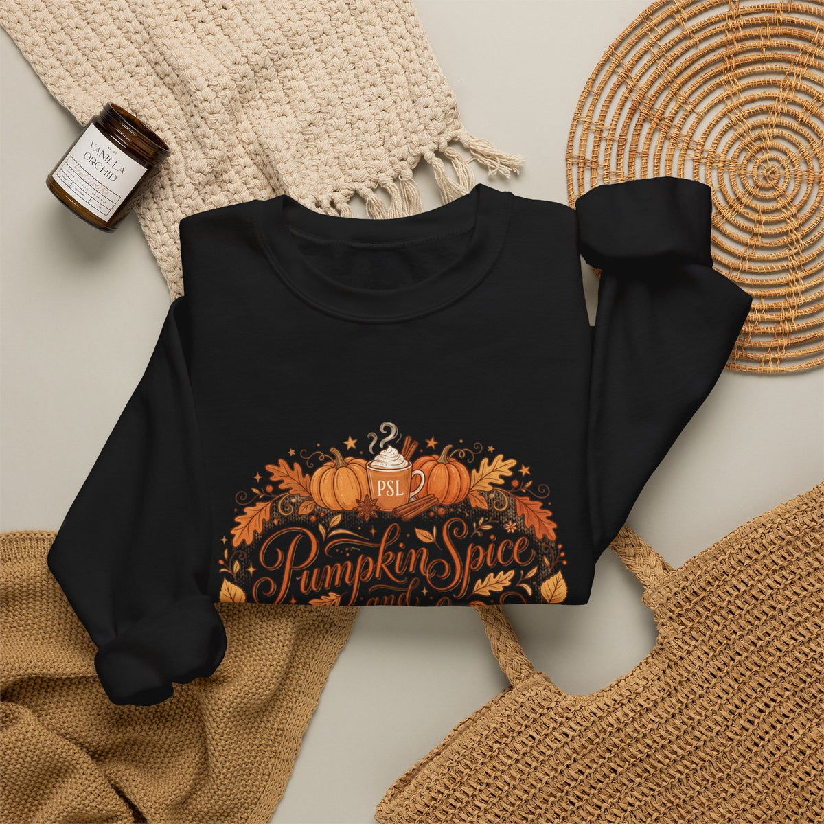 Pumpkin Spice & Everything Nice sweatshirt in Black