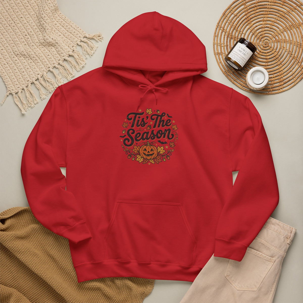 ’Tis the Season pumpkin hoodie in Red