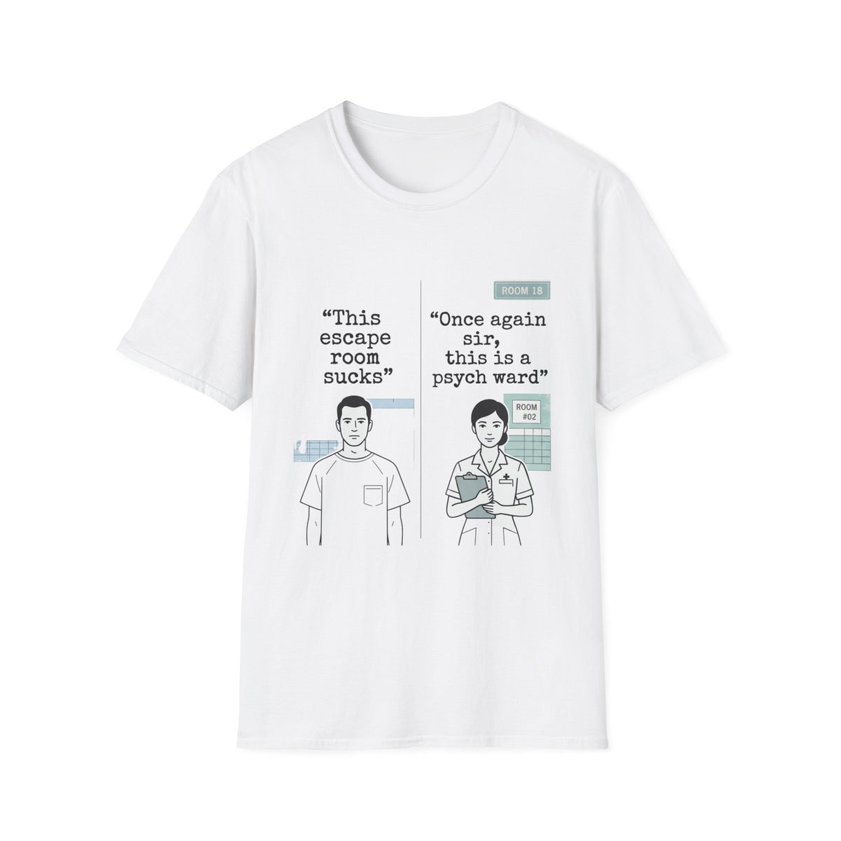This Escape Room Sucks comic tee in White