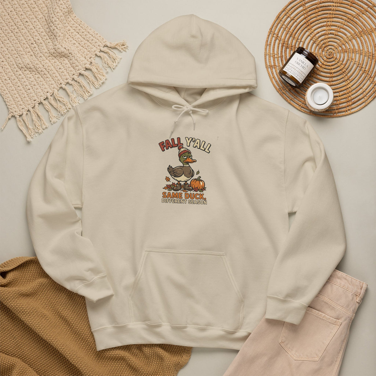 Fall Y’all duck hoodie in Sand