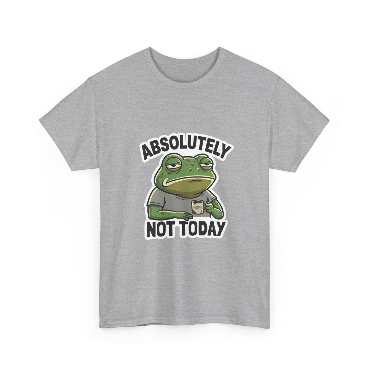 Absolutely Not Today frog tee in Sport Grey