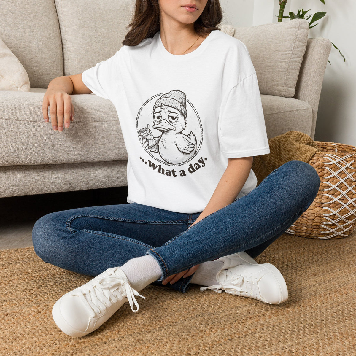 What a Day duck tee in White