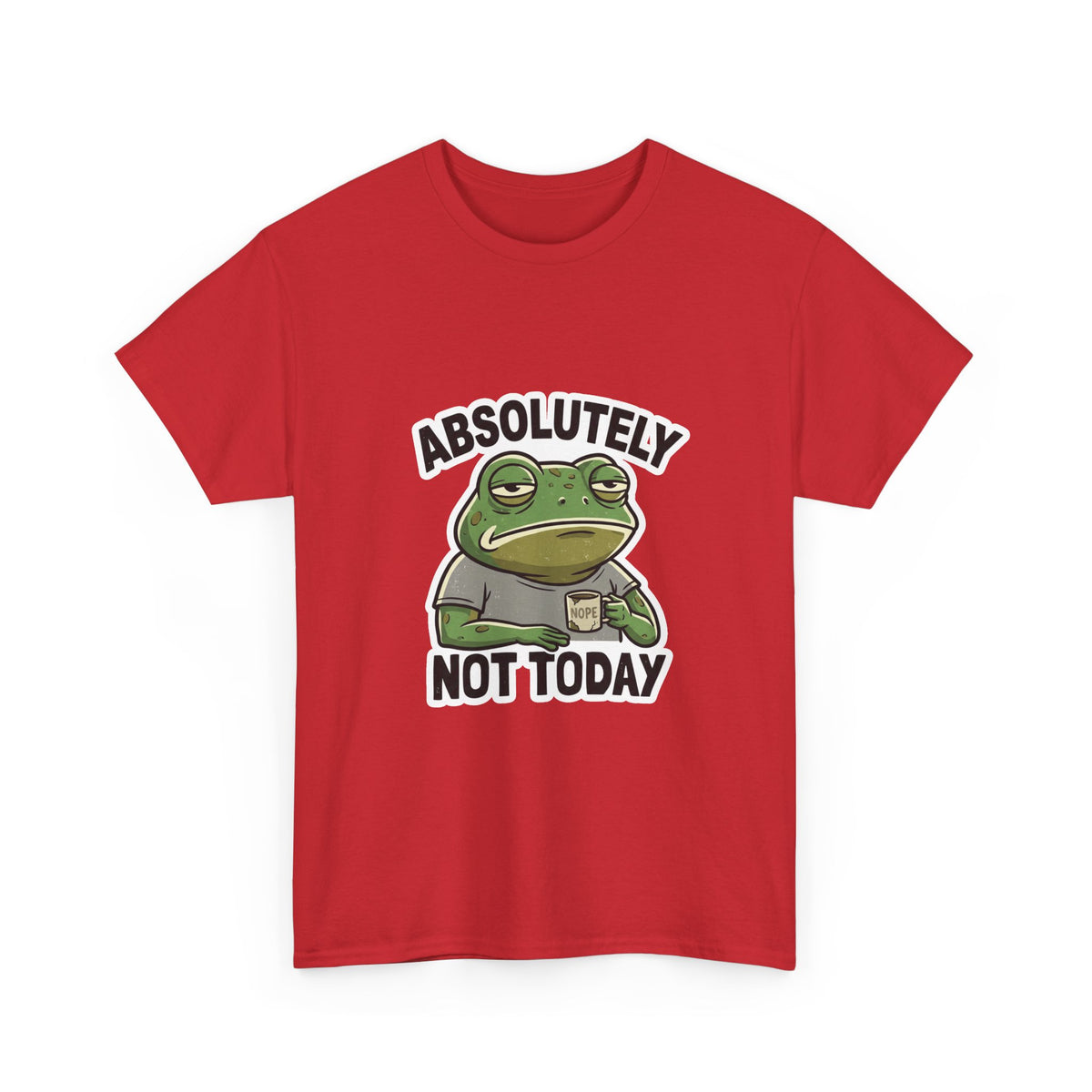 Absolutely Not Today frog tee in Red