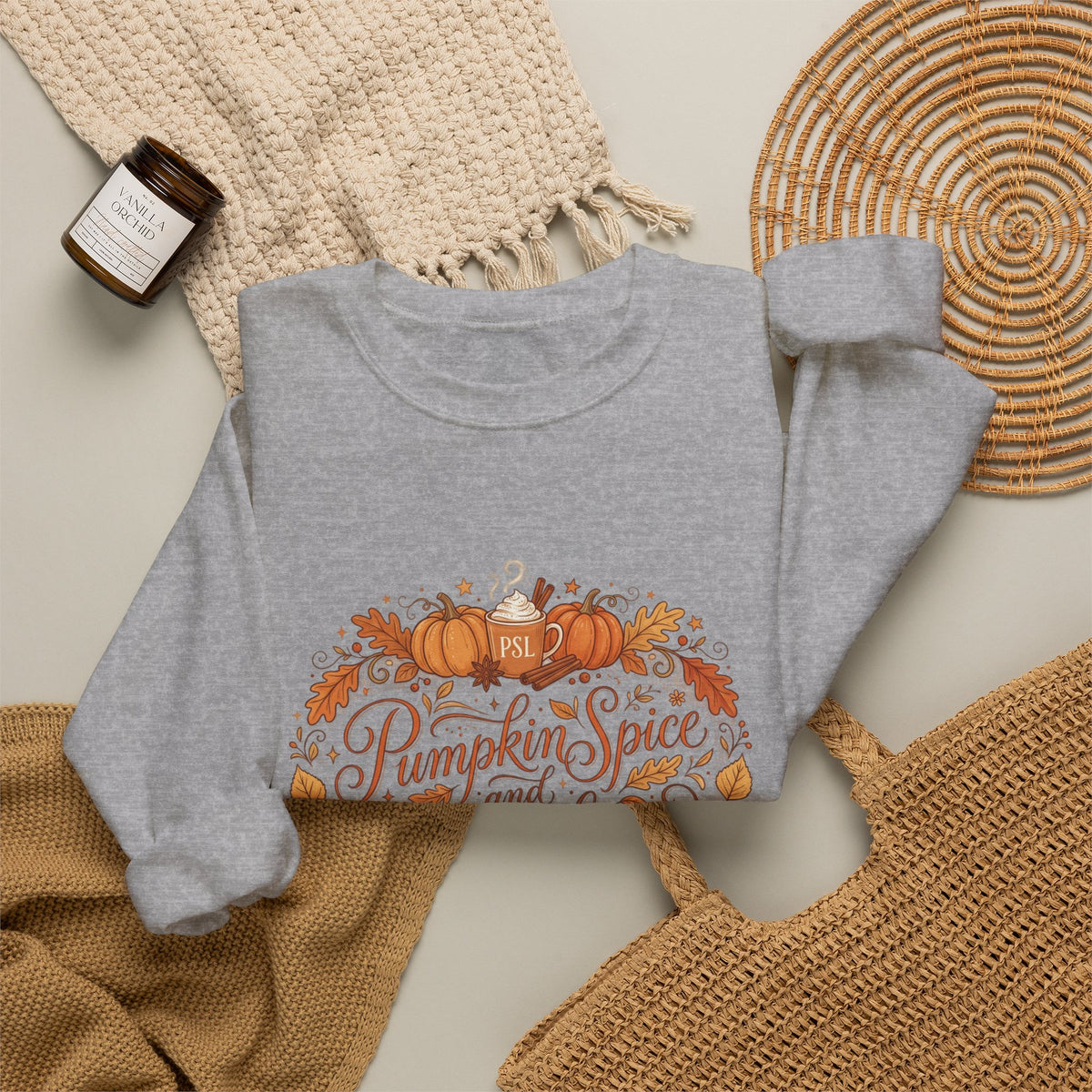 Pumpkin Spice & Everything Nice sweatshirt in Sport Grey