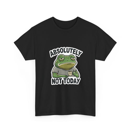 Absolutely Not Today frog tee in Black