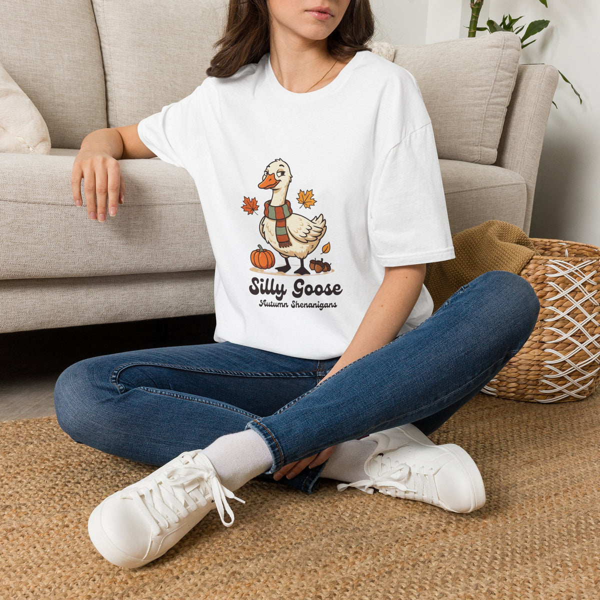 Silly Goose fall tee in White