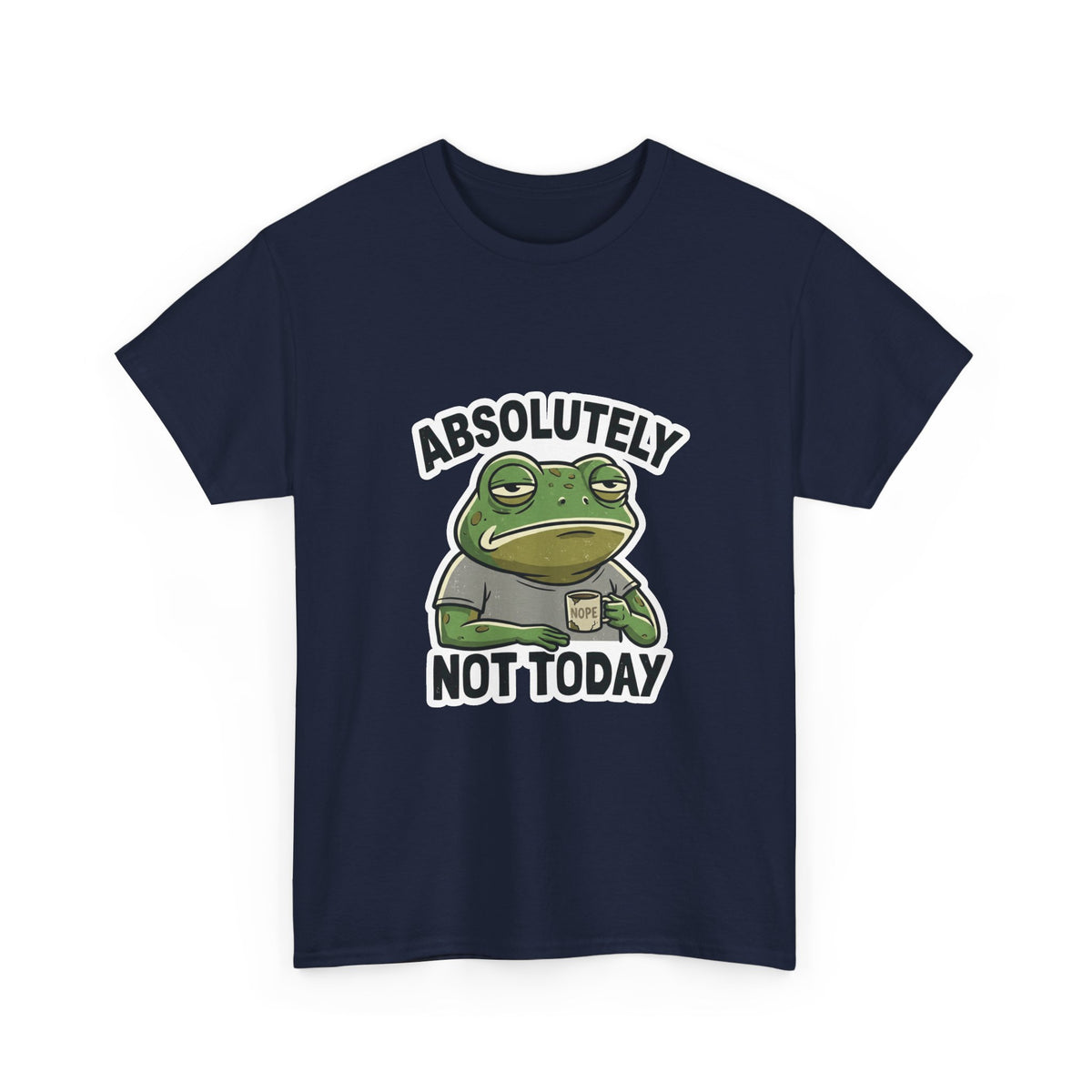 Absolutely Not Today frog tee in Navy