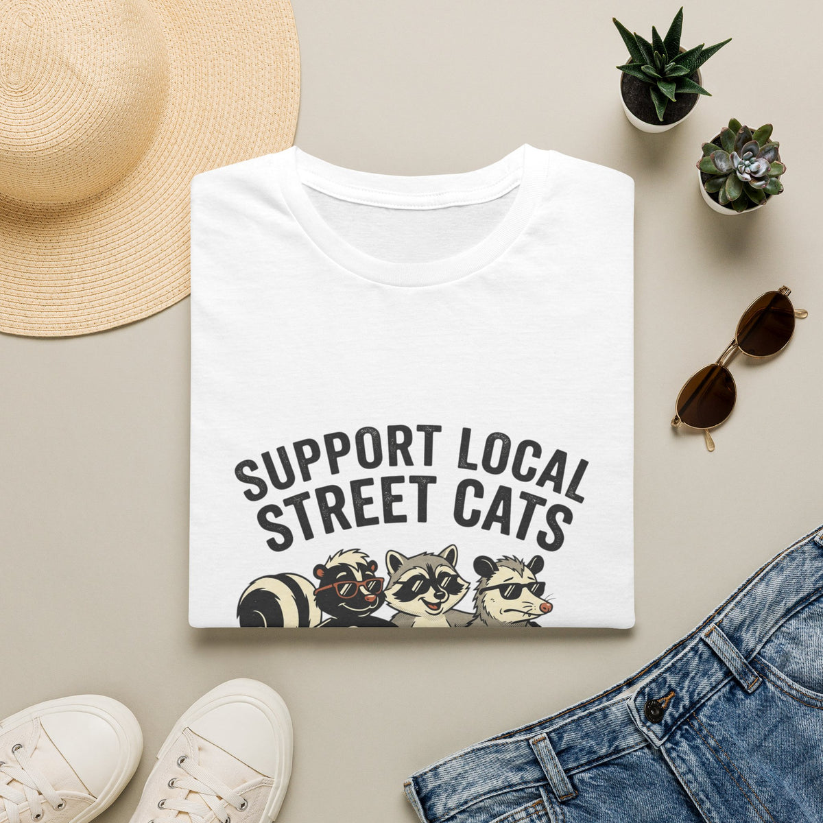 Support Local Street Cats tee in White