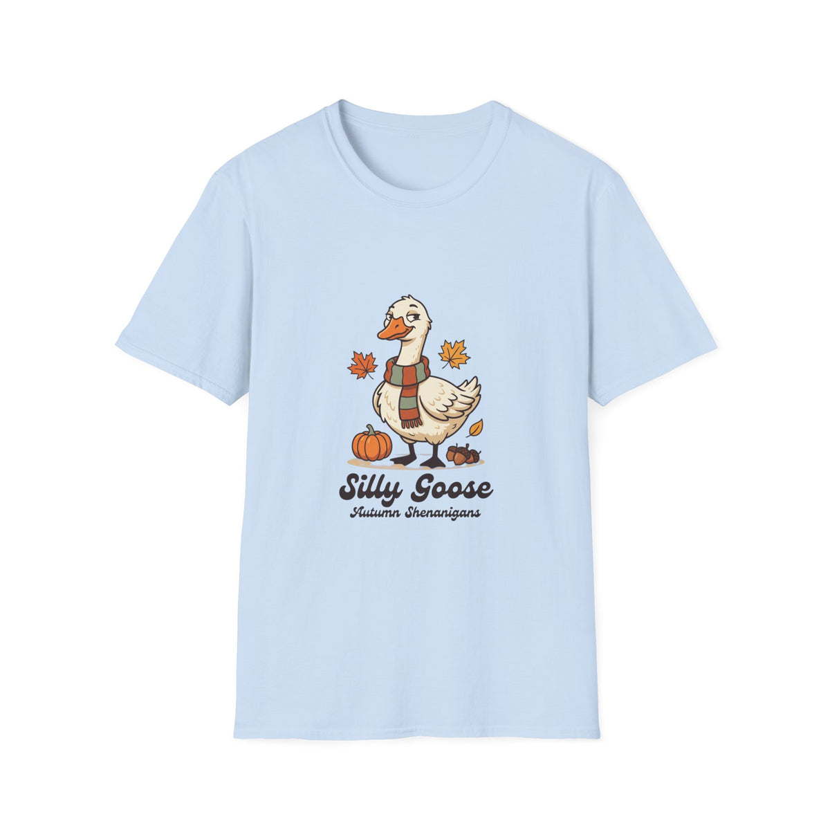 Silly Goose fall tee in Light Blue