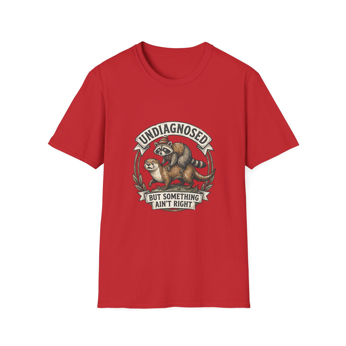 Undiagnosed But Something Ain’t Right tee in Red